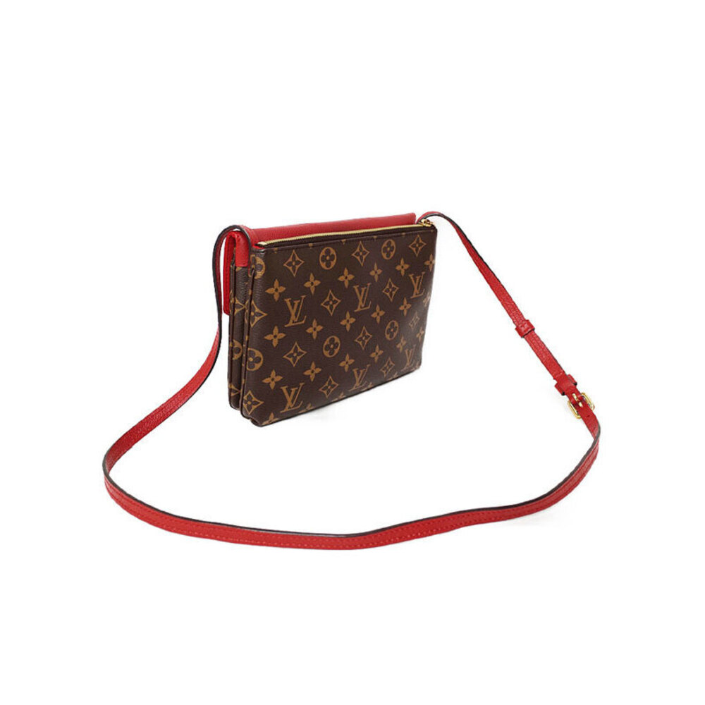 Louis Vuitton Bag Monogram Leather Brown Twice Shoulder